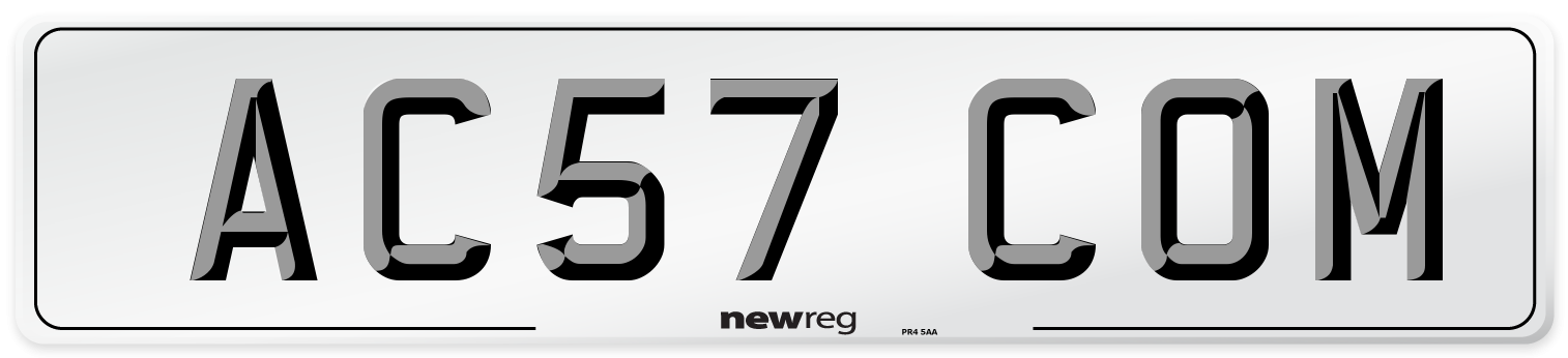 AC57 COM Number Plate from New Reg